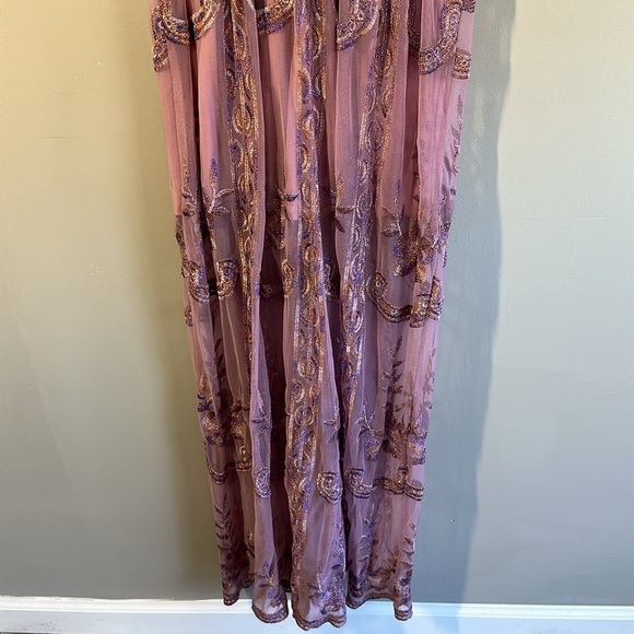 Altar'd State Mariska Lace Embroidered Maxi Dress Lilac Purple Size S Fairy - Picture 6 of 16